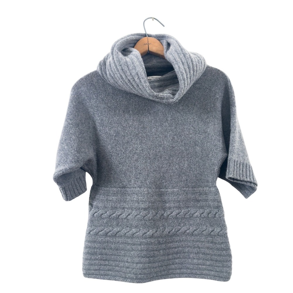Max Mara Cowl Neck‎ Sweater Grey Virgin Wool/Cashmere Small